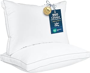 Utopia Bedding Bed Pillows for Sleeping Standard Size (White), Set of 2, Soft & Fluffy