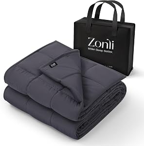 ZonLi Weighted Blanket (60"x80", 20lbs, Dark Grey) Queen Size Weighted Blanket f
