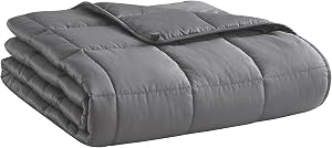L'AGRATY Weighted Blanket for Adults- Dark Grey, 48"x72", 15lbs, Twin Full Size