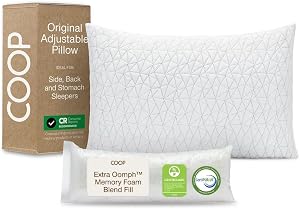 Coop Home Goods Original Adjustable Pillow, Queen Size Bed Pillows for Sleeping, Cross Cut