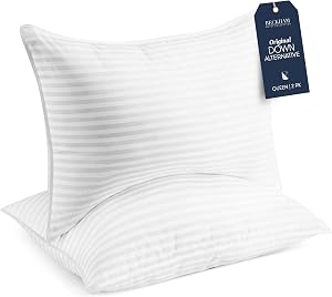 Beckham Hotel Collection Bed Pillows Standard/Queen Size Set of 2 - Original Soft Down Alt