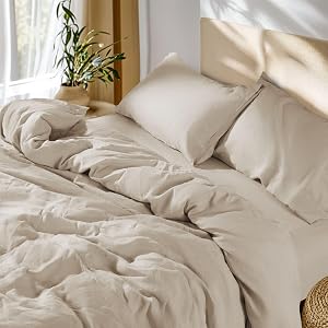 SONORO KATE 100% French Linen Duvet Cover King Size, Soft Breathable for Hot Sleepers, Moi