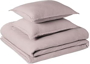 Amazon Basics Brushed Microfiber Comforter Set, Extra Soft with Natural Texture, 3-Piece,