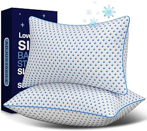 LOVELYREST Memory Foam Pillows 2 Pack – Adjustable Loft Cooling Pillows Queen Size Set of