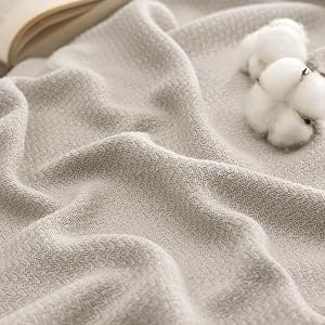 Bedsure GentleSoft 100% Cotton Large Throw Blanket for Couch 50x70 inches - Cooling Breath