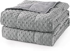 Mr. Sandman Weighted Blanket for Adults Queen Size 15 lbs, Soft Cooling Heavy Minky Blanke