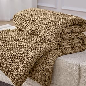 Anysay Knitted Weighted Blanket for Adult, Chunky Knit Weighted Throw for Sleep 60"<em>8