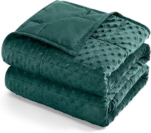 Kivik Cooling Weighted Blanket for Adults, 15 lbs Breathable Minky Dot Heavy Throw Blanket